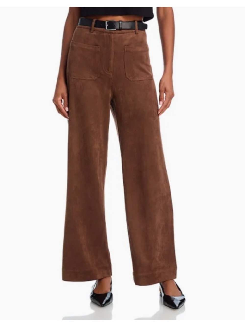 NWT AQUA Faux Suede Pants Espresso Medium